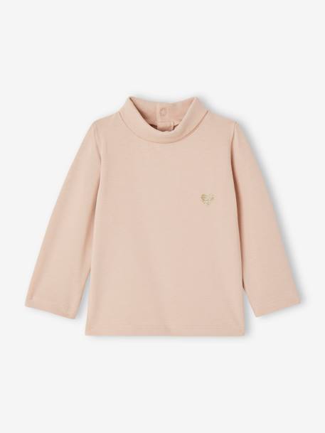 Pack of 2 Polo Neck Tops for Babies navy blue+pale pink - vertbaudet enfant 