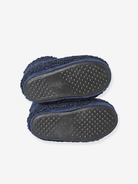 High Top, Fur-Lined Slippers for Children navy blue - vertbaudet enfant 