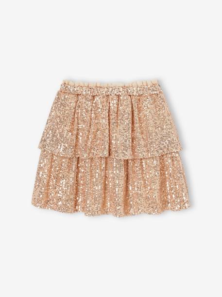 Jupe à volants en sequins Noël fille or - vertbaudet enfant 