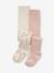 Pack of 2 Pairs of Floral & Rib Knit Tights for Baby Girls ecru - vertbaudet enfant 