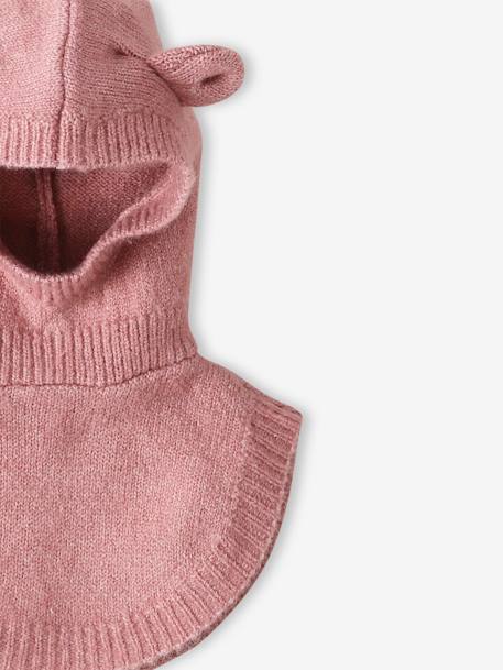 Jersey Knit Hood with Bib for Baby Girls marl beige+marl grey+pale pink - vertbaudet enfant 