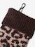 Ensemble fille léopard bonnet snood gants marron imprimé - vertbaudet enfant 