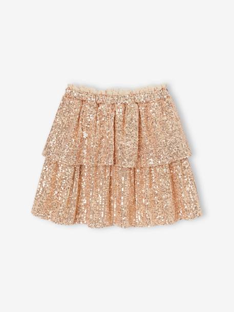 Jupe à volants en sequins Noël fille or - vertbaudet enfant 