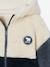 Sweat garçon zippé à capuche en sherpa coloblock bleu ardoise - vertbaudet enfant 
