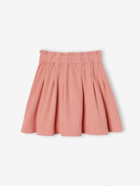 Jupe en jersey côtelé rose - vertbaudet enfant 