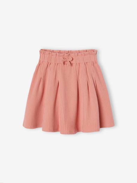 Jupe en jersey côtelé rose - vertbaudet enfant 