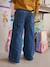 Pantalon fille large motifs fantaisie bleu foncé+denim gris - vertbaudet enfant 