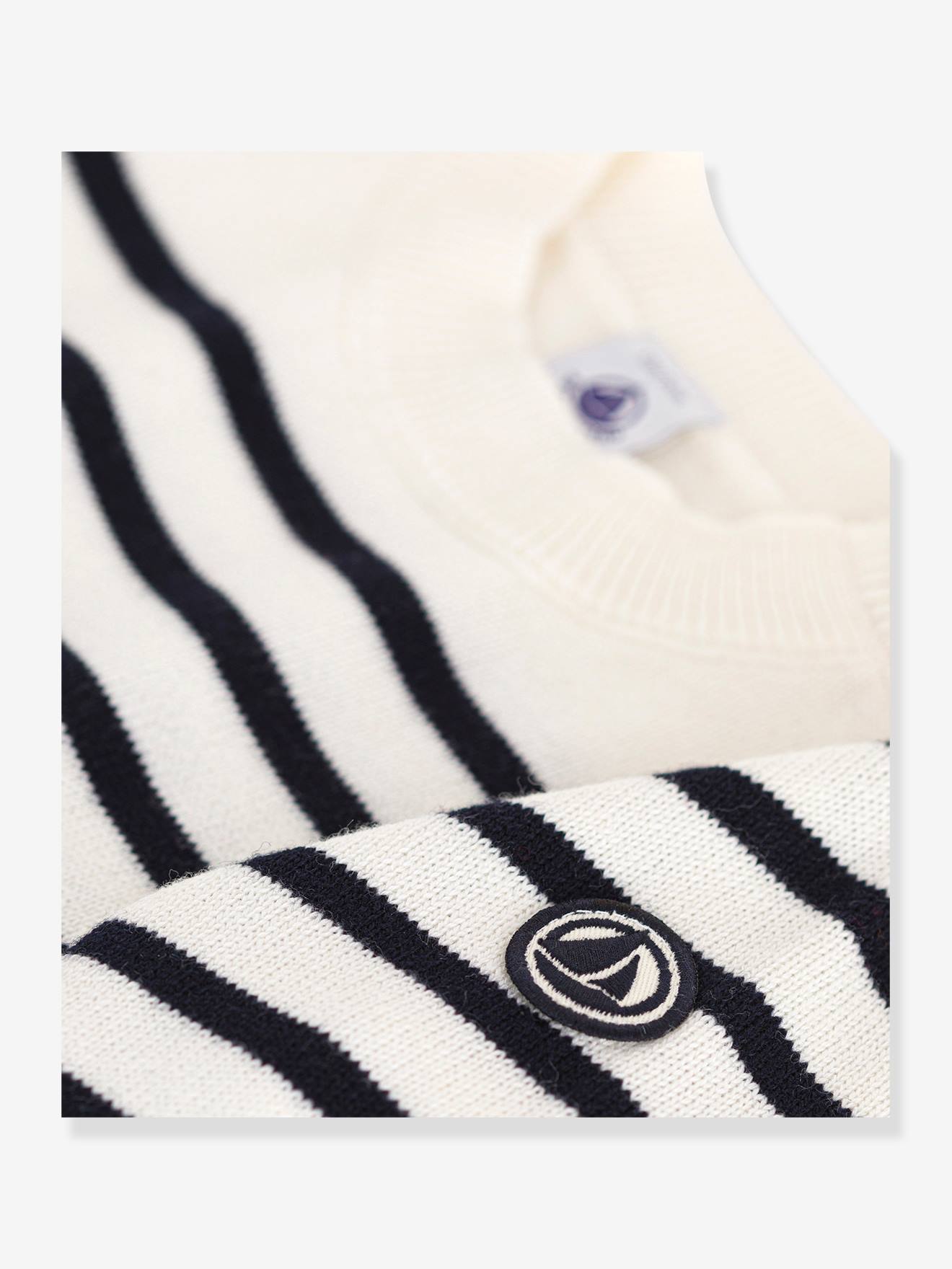 PETIT BATEAU knitted sweater - striped blue, Baby