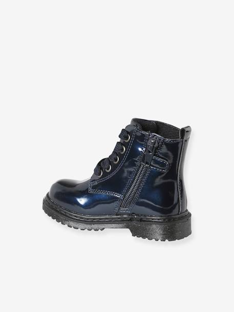 Boots coeur à lacets et zippées fille marine - vertbaudet enfant 