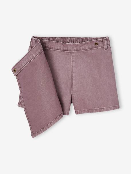 Skort with Cargo Pocket, for Girls mauve - vertbaudet enfant 