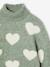 Pull fille col roulé maille mousseuse maxi motifs rose+vert de gris - vertbaudet enfant 