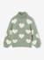 Pull fille col roulé maille mousseuse maxi motifs rose+vert de gris - vertbaudet enfant 