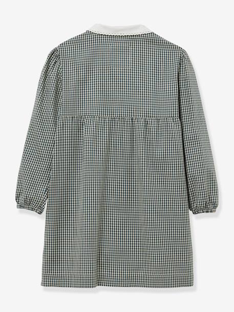 Tablier fille vichy carreaux vert+rose imprimé - vertbaudet enfant 