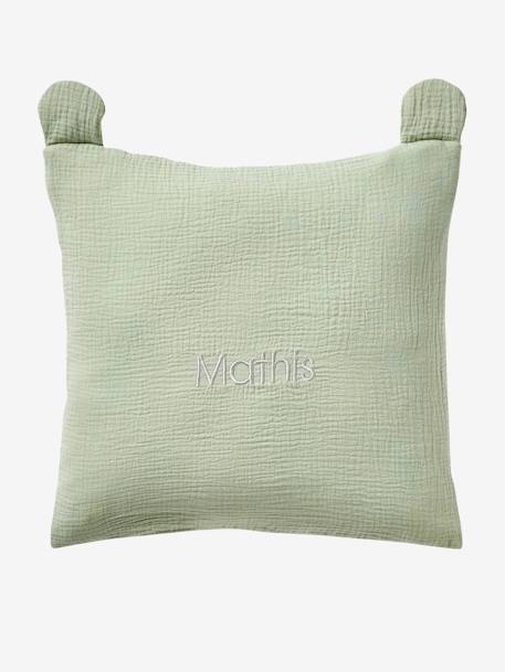 Cotton Gauze Animal Cushion cinnamon+rose+sage green - vertbaudet enfant 