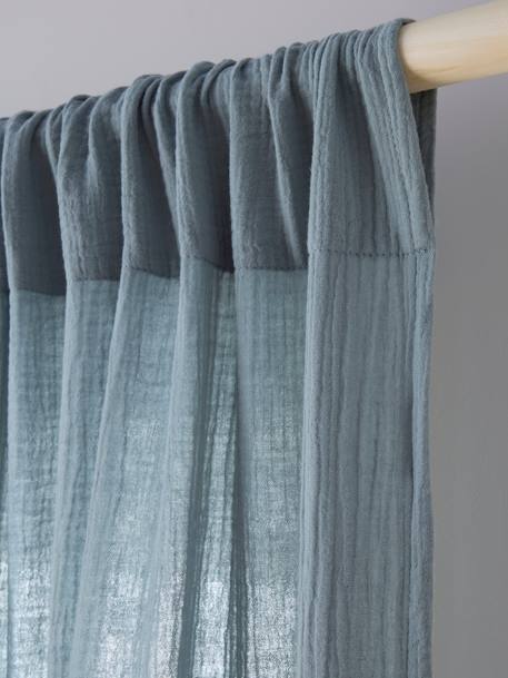 Rideau tube tamisant en gaze de coton blanc+cinnamon+ecru+grey blue+rose+rosy+sage green - vertbaudet enfant 