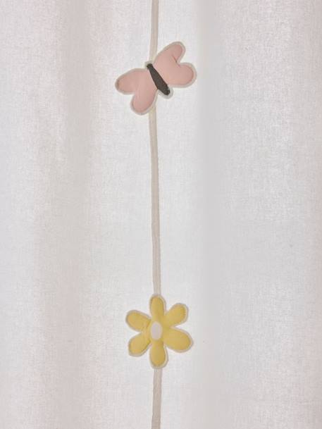 Rideau guirlande à oeillets tamisant papillons et fleurs Champêtre écru - vertbaudet enfant 