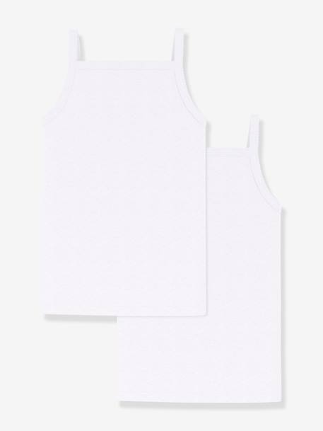 Set of 2 white PETIT BATEAU shirts with straps white - vertbaudet enfant 