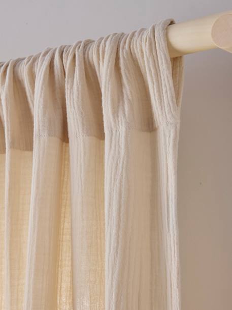 Rideau tube tamisant en gaze de coton blanc+cinnamon+ecru+grey blue+rose+rosy+sage green - vertbaudet enfant 