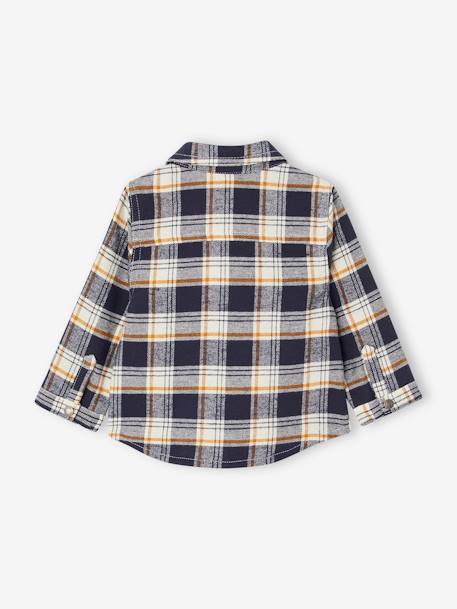 Chequered Flannel Shirt for Babies navy blue - vertbaudet enfant 