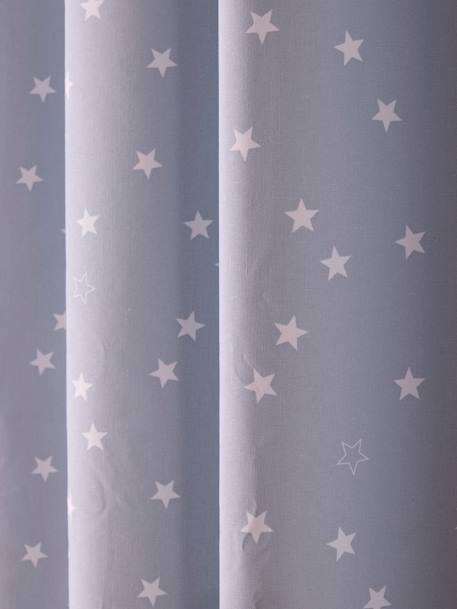 Rideau à oeillets occultant imprimé étoile BLEU - vertbaudet enfant 