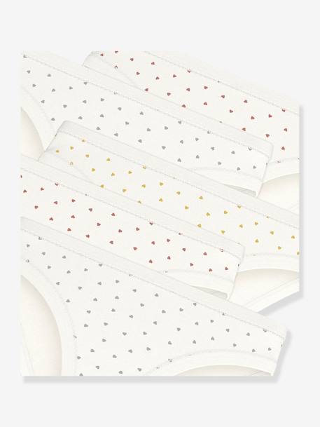 Set of 5 PETIT BATEAU little hearts briefs printed white - vertbaudet enfant 