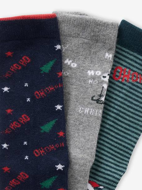 Coffret de 3 paires de chaussettes Noël garçon bleu nuit - vertbaudet enfant 