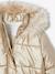 Padded Jacket with Hood & Polar Fleece Lining for Girls anthracite+gold+rosy - vertbaudet enfant 