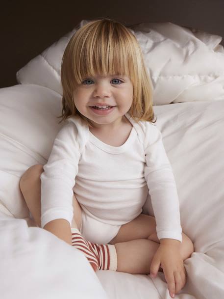 Lot de 2 bodies manches longues blanc - vertbaudet enfant 