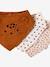 Lot 3 bavoirs bandanas en gaze de coton / éponge noisette - vertbaudet enfant 