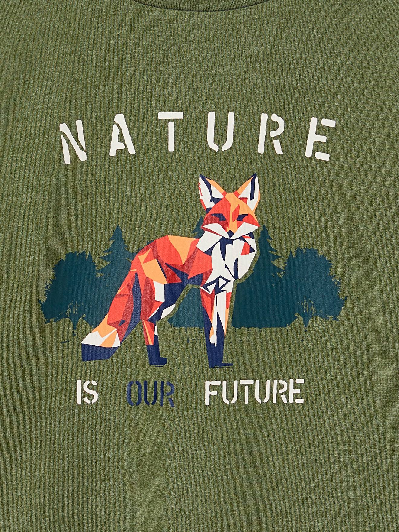 Long Sleeve Fox T-Shirt for Boys - marl green, Boys