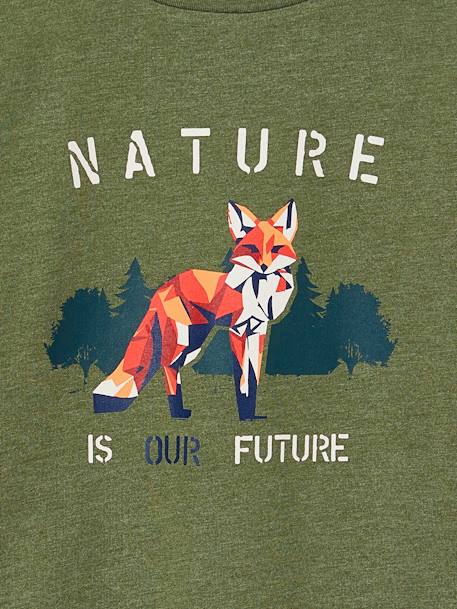 Long Sleeve Fox T-Shirt for Boys marl green - vertbaudet enfant 