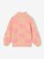 Polo Neck Jumper in Fuzzy Knit with Maxi Motifs for Girls grey green+rose - vertbaudet enfant 