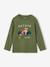 Tee-shirt motif renard garçon manches longues vert chiné - vertbaudet enfant 