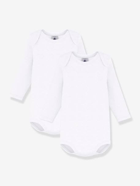 Lot de 2 bodies manches longues blanc - vertbaudet enfant 