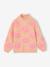 Polo Neck Jumper in Fuzzy Knit with Maxi Motifs for Girls grey green+rose - vertbaudet enfant 