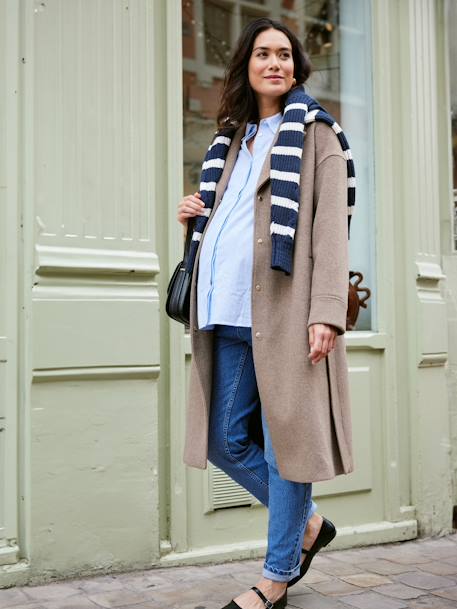 Woollen Cloth Coat, Adaptive for Maternity & Babywearing, by ENVIE DE FRAISE black+hazel - vertbaudet enfant 