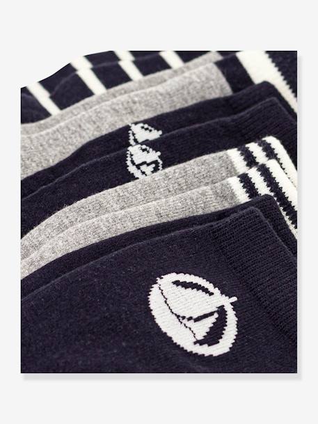 Pack of 5 pairs of boys' socks PETIT BATEAU marl grey - vertbaudet enfant 
