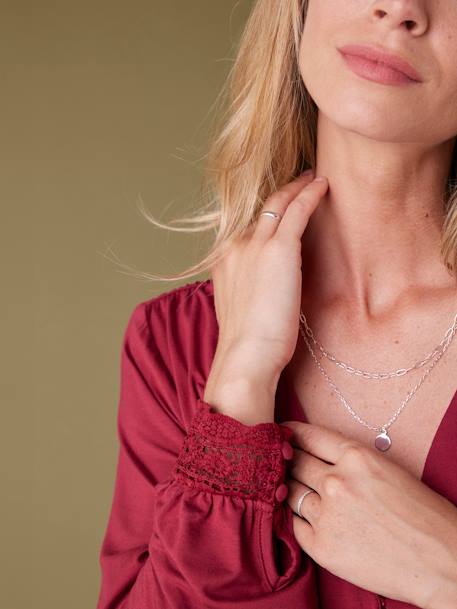 Blouse-Effect Top with Crossover on the Front for Maternity, ENVIE DE FRAISE bordeaux red - vertbaudet enfant 