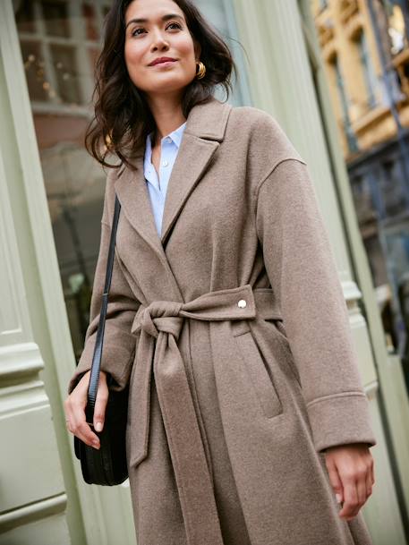 Woollen Cloth Coat, Adaptive for Maternity & Babywearing, by ENVIE DE FRAISE black+hazel - vertbaudet enfant 
