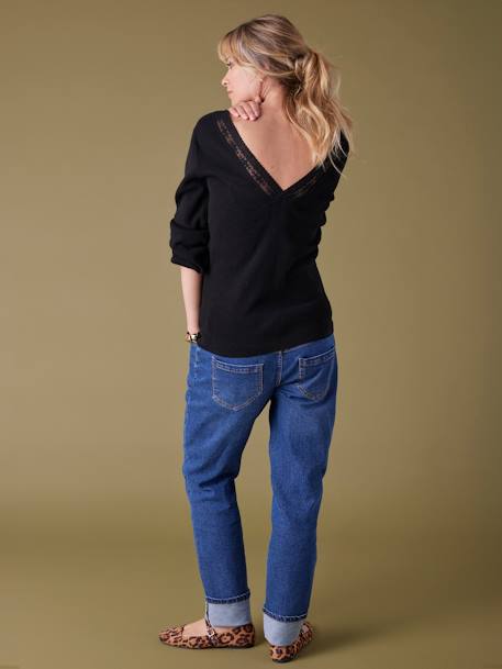 Pull décolleté dos dentelle grossesse noir - vertbaudet enfant 