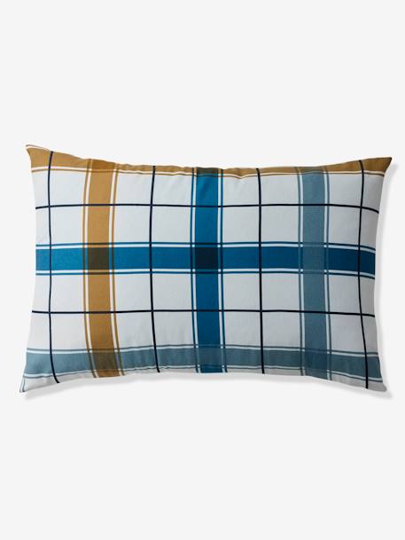 Parure housse de couette enfant et taie d'oreiller en flanelle RETRO WINTER, avec coton recyclé rayé marine - vertbaudet enfant 