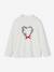 T-shirt fille noël couronne coeur détails pailletés écru - vertbaudet enfant 