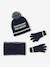 Ensemble bonnet + snood + gants Garçon marine - vertbaudet enfant 