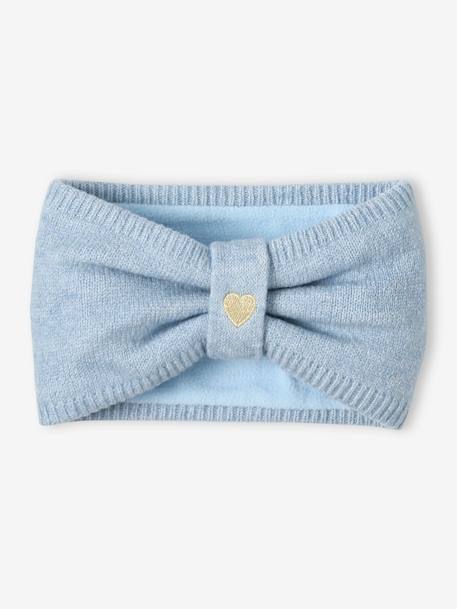 Ensemble bonnet + snood + moufles 'coeur' bébé fille bleu glacier - vertbaudet enfant 