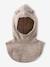 Cagoule avec plastron bébé fille en maille beige chiné+gris chiné - vertbaudet enfant 