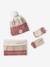 Colourblock Beanie, Snood, Mittens/Fingerless Mitts Set for Girls aqua green+striped pink - vertbaudet enfant 