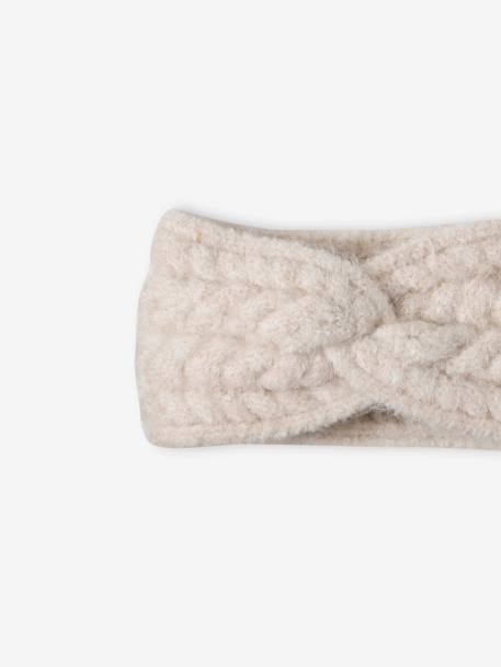 Bandeau fille en maille torsadée écru - vertbaudet enfant 