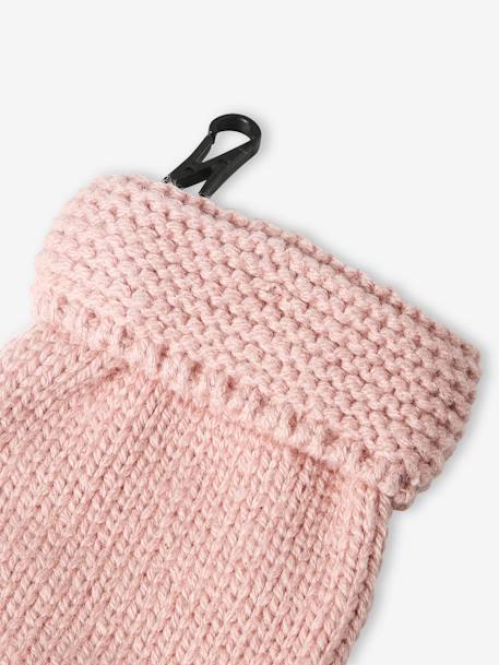Ensemble bébé fille bonnet + snood + moufles rose poudré - vertbaudet enfant 