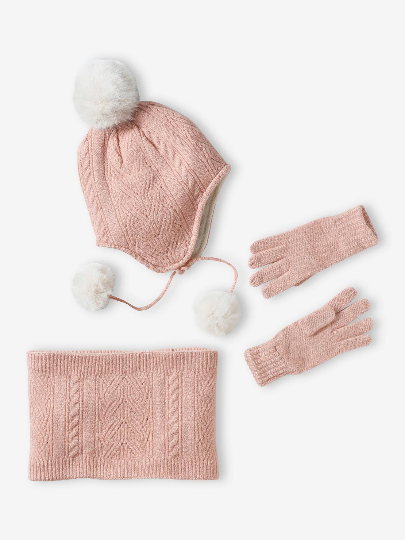 Ensemble Bonnet, Écharpe Et Gants 3 En 1 Pour Fille 2-6 Ans – Hiver Chaud Et Mignon !