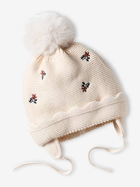 Beanie + Snood + Mittens Set for Baby Girls sand beige - vertbaudet enfant 